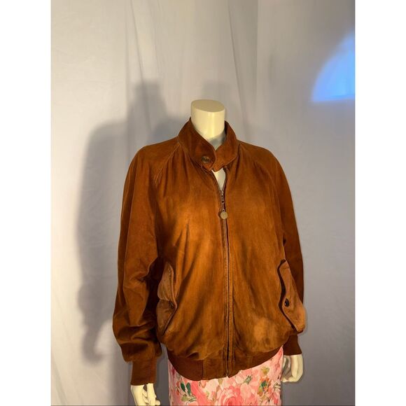 Vintage 1980s Marshall Fields New Traditions Brown Suede Bomber Jacket – North A - Picture 5 of 12